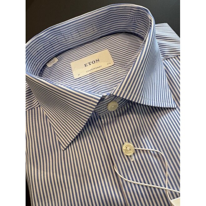 Chemise Striped Fine Mid Blue Eton