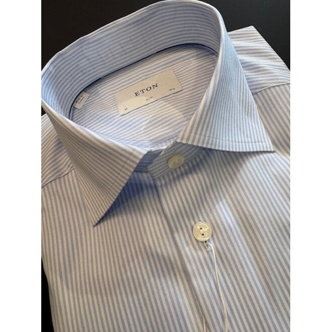 Chemise Striped Light Blue Blue Eton