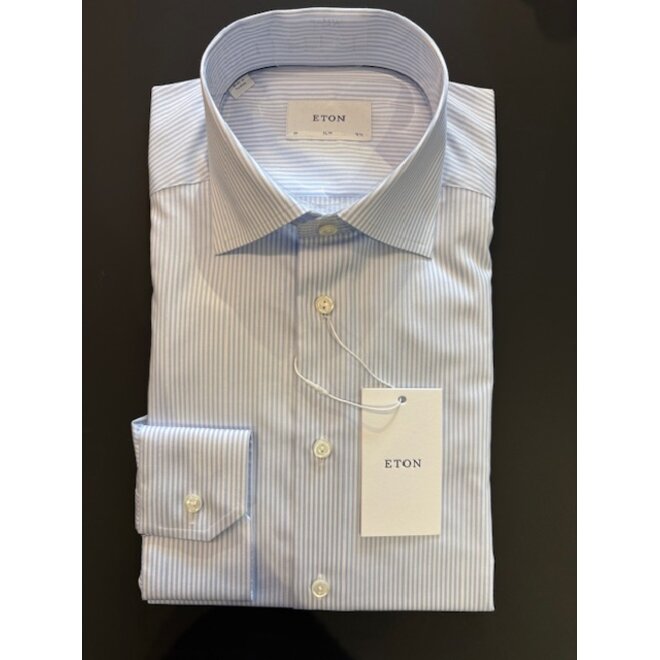 Chemise Striped Light Blue Blue Eton