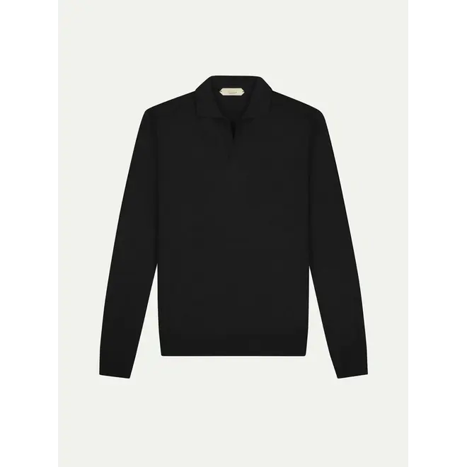 Polo manches longues black Aurélien