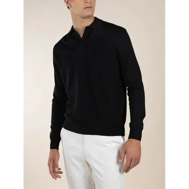 Polo manches longues black Aurélien