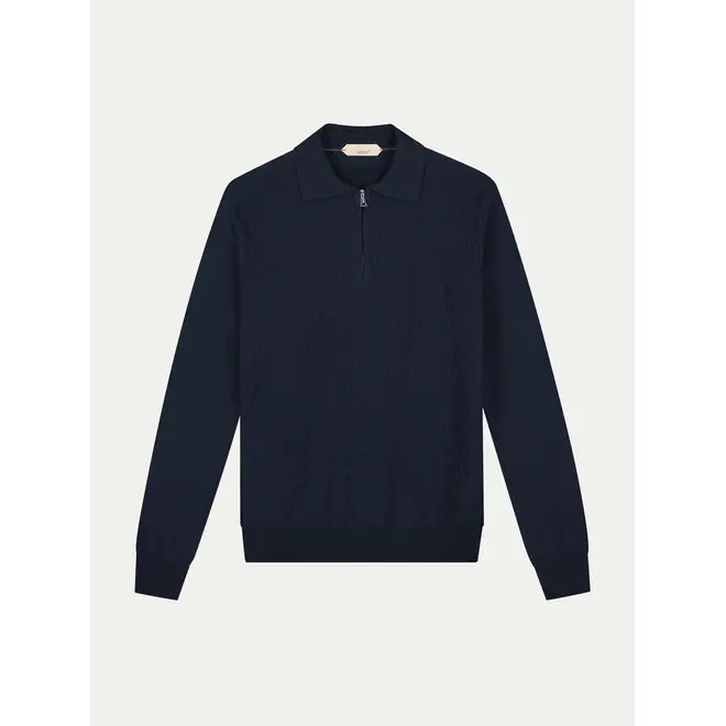 Pull Zip Navy Gaufré Aurélien (L)
