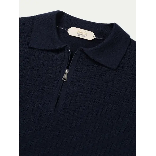 Pull Zip Navy Gaufré Aurélien (L)