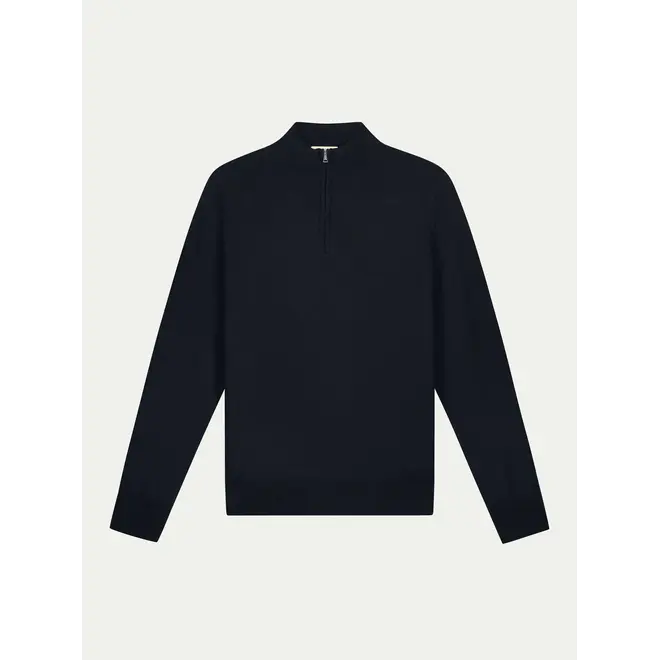 Sweater Extrafine Merino Zipper Navy Aurélien