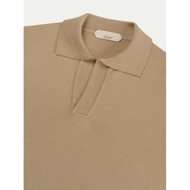 Polo Extrafine Merino Buttonless Beige Aurélien