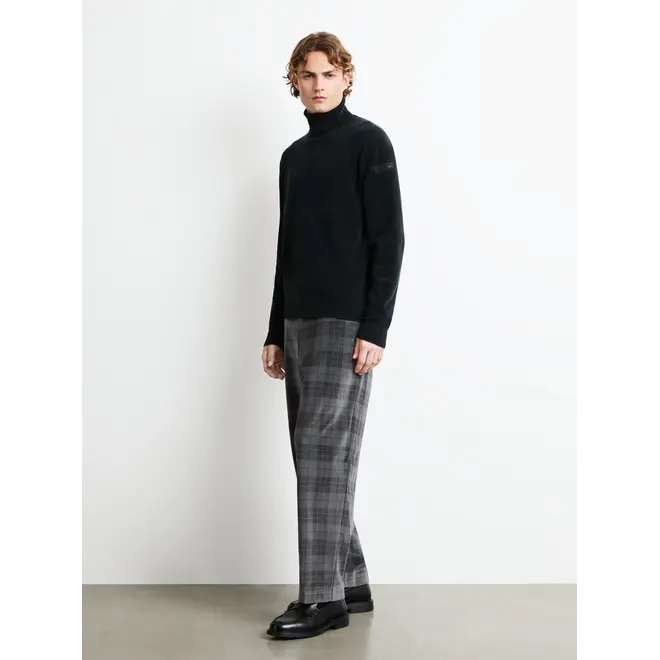 Pull Velvet Turtleneck Knit Blue Black RRD