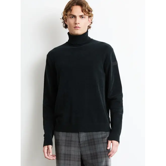 Pull Velvet Turtleneck Knit Blue Black RRD