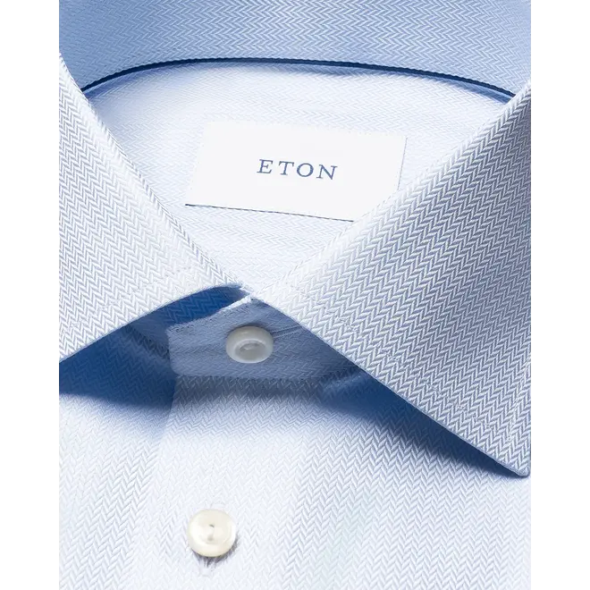 Chemise Signature Twill à chevrons bleus ETON