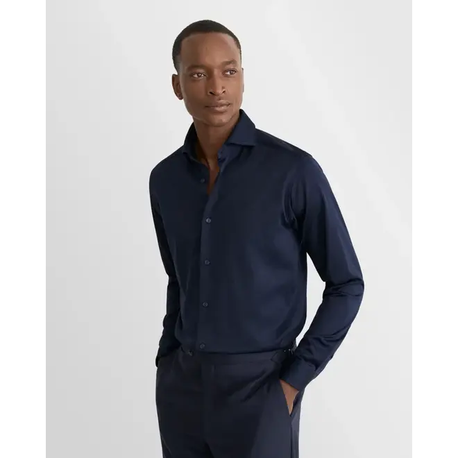Chemise Bleue en fil d'écosse ETON