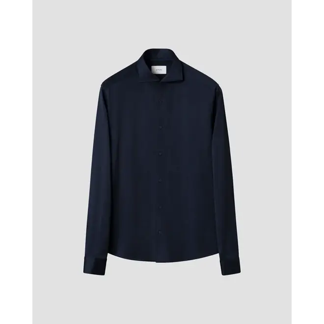 Chemise Bleue en fil d'écosse ETON