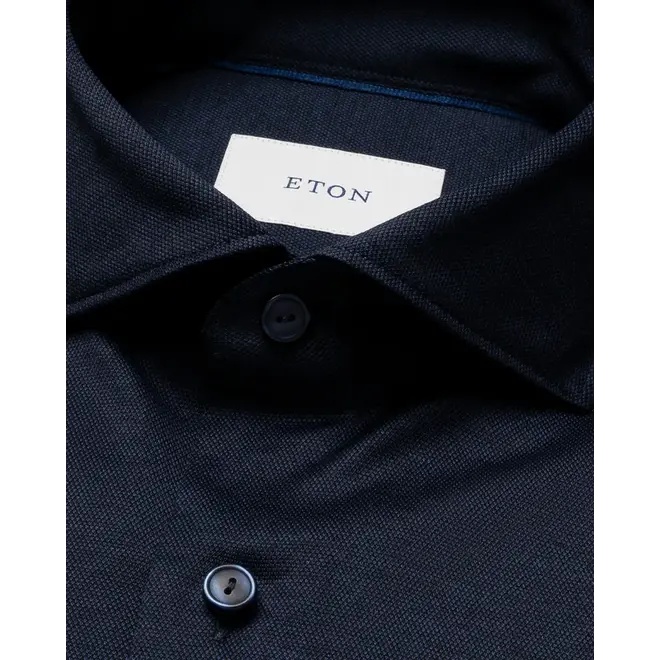 Chemise Bleue en fil d'écosse ETON