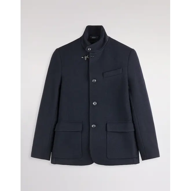 Veste en drap de laine chiné Blue Fay