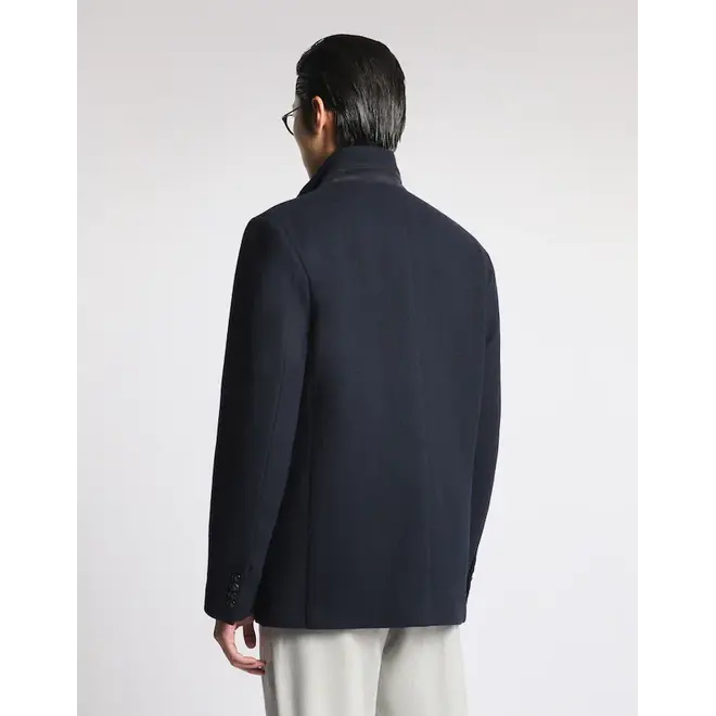 Veste en drap de laine chiné Blue Fay