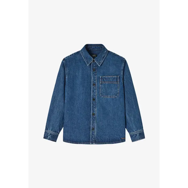 Surchemise ample en denim indigo délavé A.P.C
