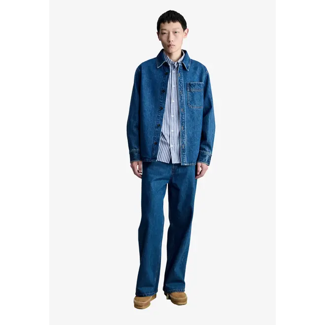 Surchemise ample en denim indigo délavé A.P.C