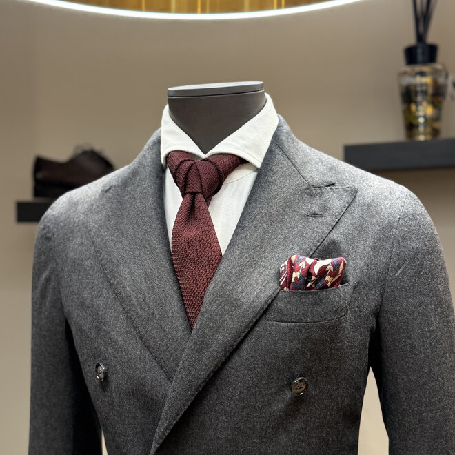 Blazer Croisé Laine Gris Barba Napoli