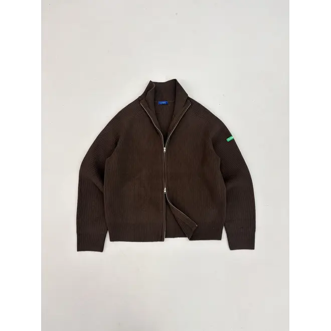 Badge Knit Cardigan Brown Flâneur