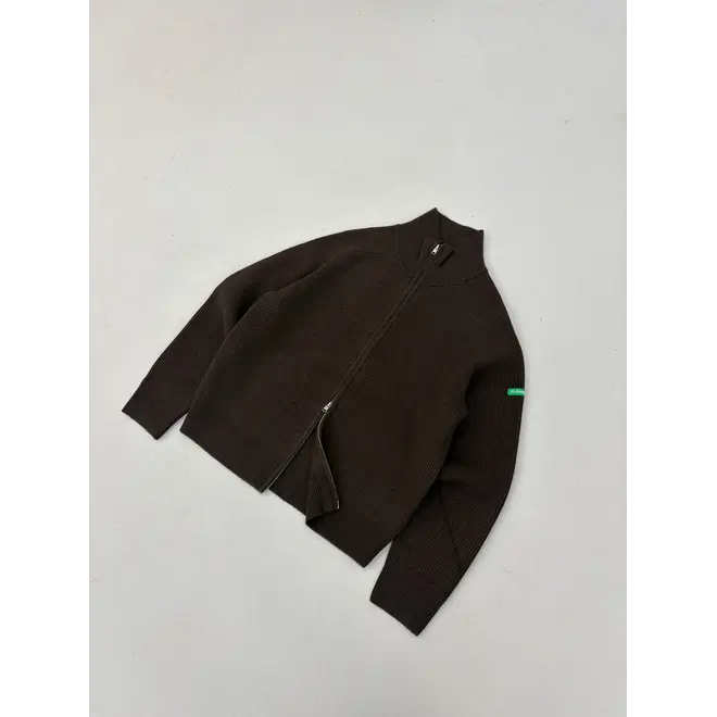 Badge Knit Cardigan Brown Flâneur