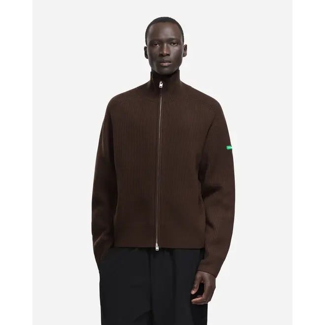 Badge Knit Cardigan Brown Flâneur