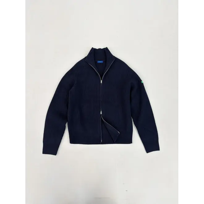 Badge Knit Cardigan Navy Flâneur