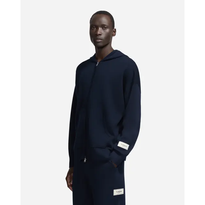 Sweater Atelier Knit Zip-Up Navy Flâneur