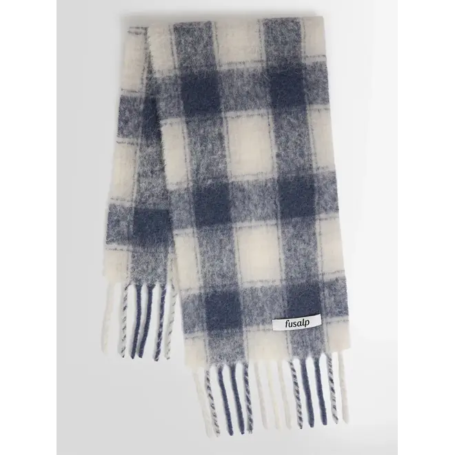 Echarpe CHECK mixte en Laine bleue Fusalp