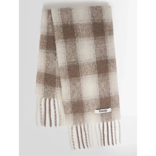 Echarpe CHECK mixte en Laine Marron Fusalp