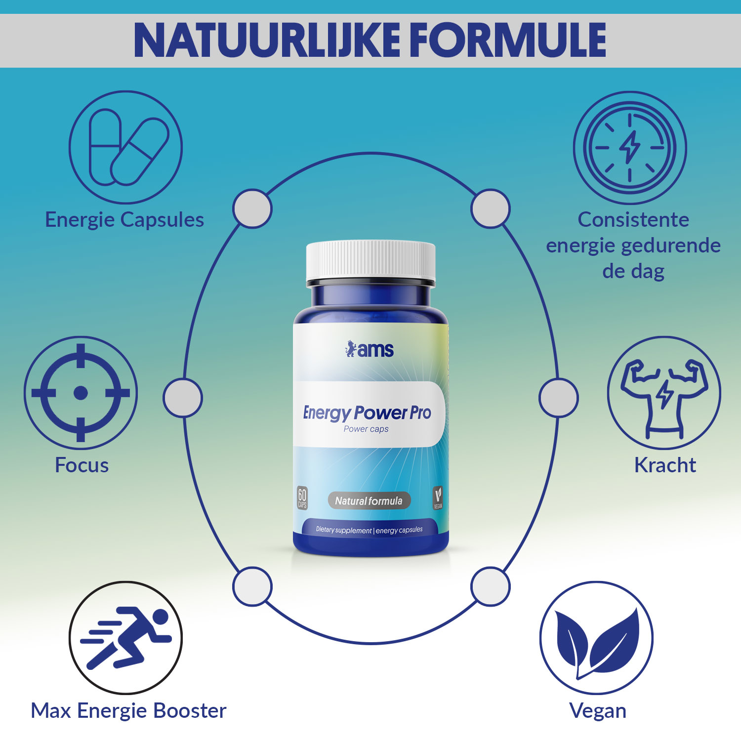 Energy Power Pro | Energie & Focus Booster | 60 Vegan Caps