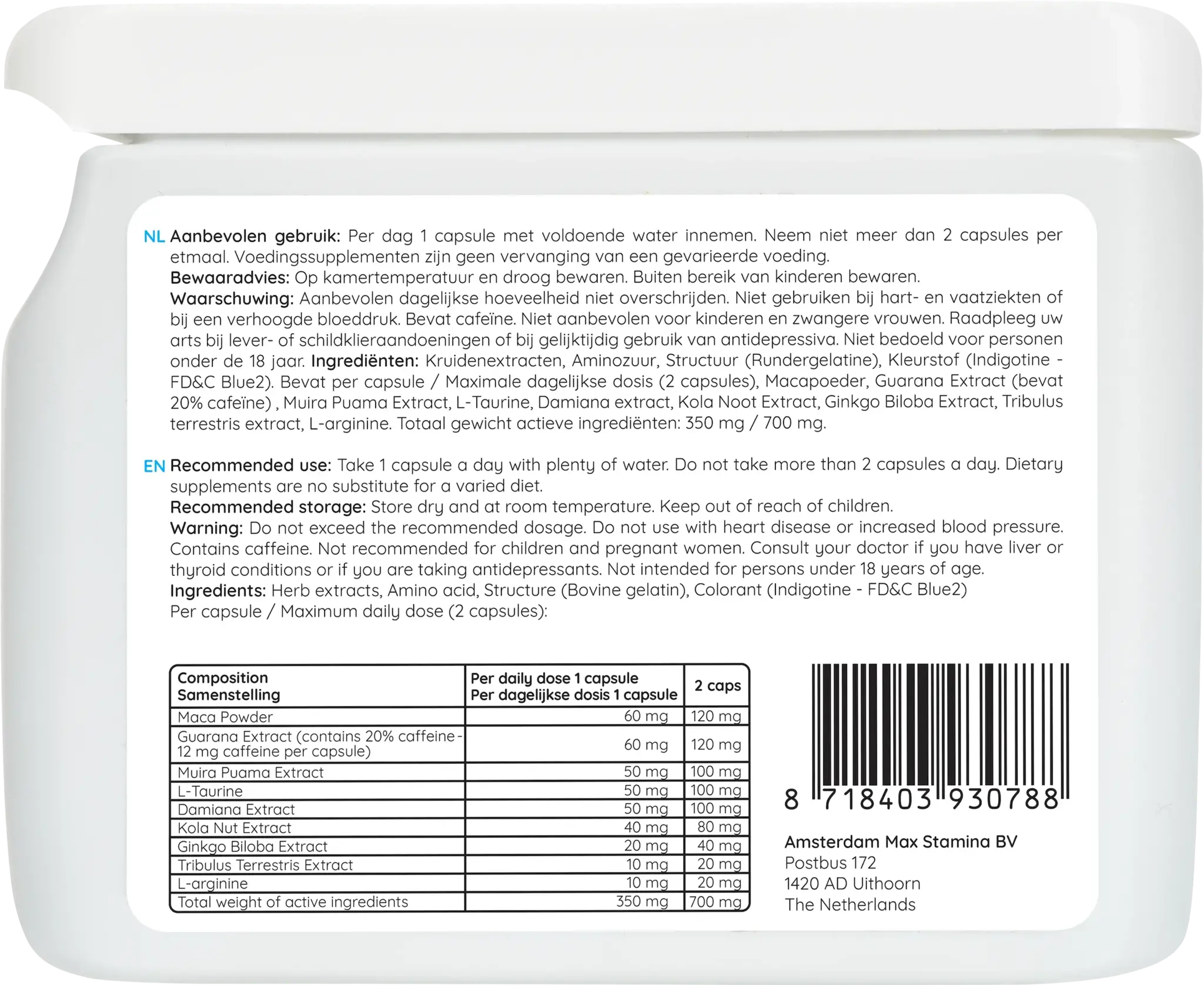 Spermax Pro | 60 caps | Focus op Vruchtbaarheid en Spermakwaliteit | Sperm Booster