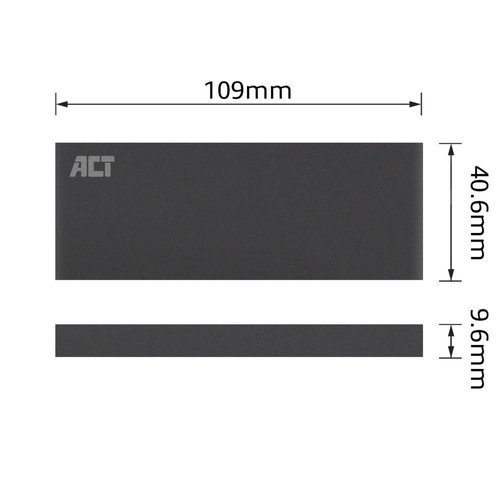 ACT AC1600 behuizing voor opslagstations SDD-behuizing Zwart M.2