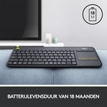 Logitech K400 Plus toetsenbord RF Draadloos QWERTY Nederlands Zwart