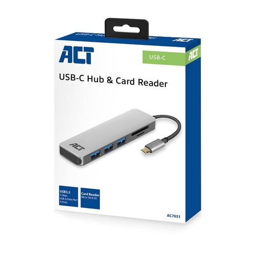 ACT AC7051 USB-C Hub 3 port en cardreader