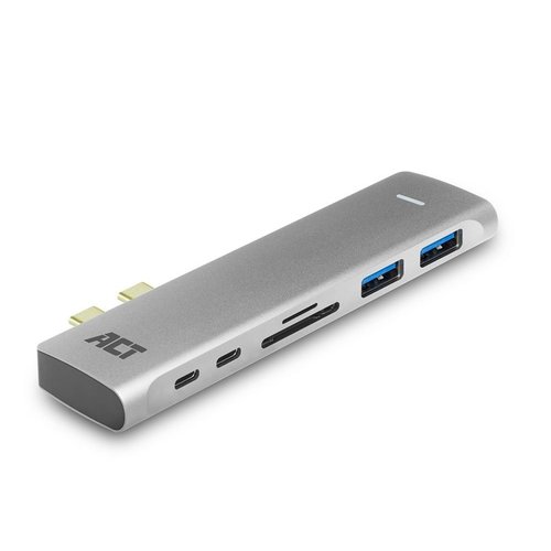 ACT AC7025 USB-C Thunderbolt™ 3 naar HDMI multiport adapter 4K, USB hub, cardreader en PD pass through