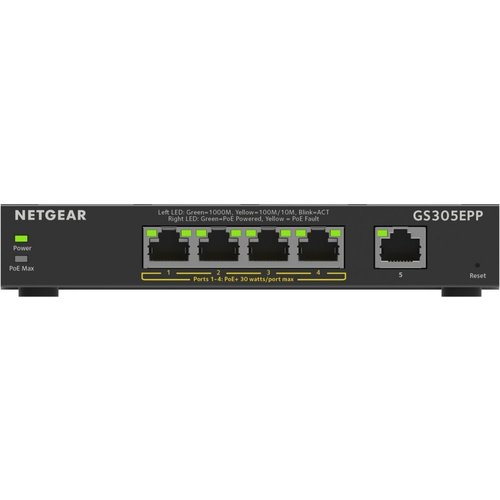 Netgear NETGEAR 5-Port Gigabit Ethernet High-Power PoE+ Plus Switch (GS305EPP)