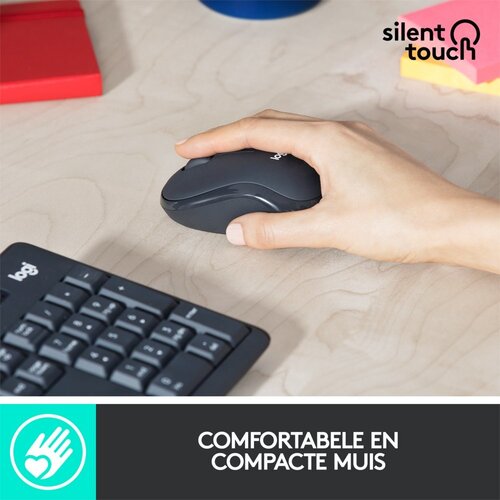 Logitech MK295 Silent Wireless Combo toetsenbord RF Draadloos QWERTY US International Zwart