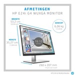 Hewlett Packard HP E-Series E24i G4 61 cm (24") 1920 x 1200 Pixels WUXGA Zwart, Zilver