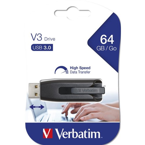 Verbatim V3 - USB-Stick 3.0 64 GB - Zwart