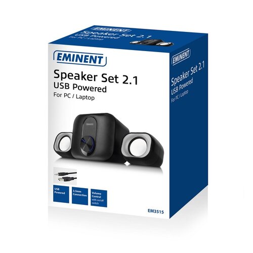 Eminent EM3515 luidspreker set 11 W Zwart 2.1 kanalen