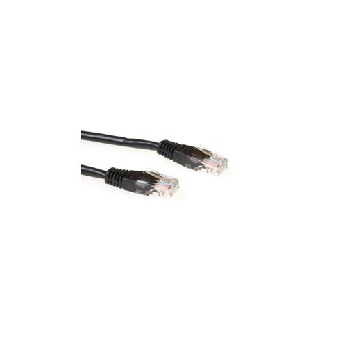 ACT Zwarte 2 meter UTP CAT5E patchkabel met RJ45 connectoren