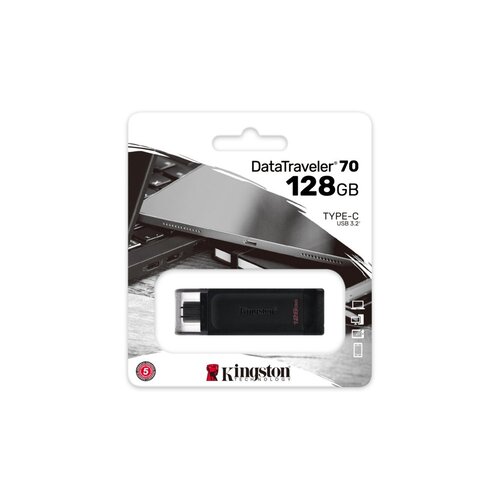 Kingston Technology DataTraveler 70 USB flash drive 128 GB USB Type-C 3.2 Gen 1 (3.1 Gen 1) Zwart