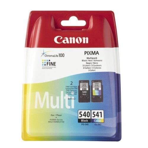 Canon PG-540/CL-541 Multi pack inktcartridge 2 stuk(s) Origineel Zwart, Cyaan, Magenta, Geel