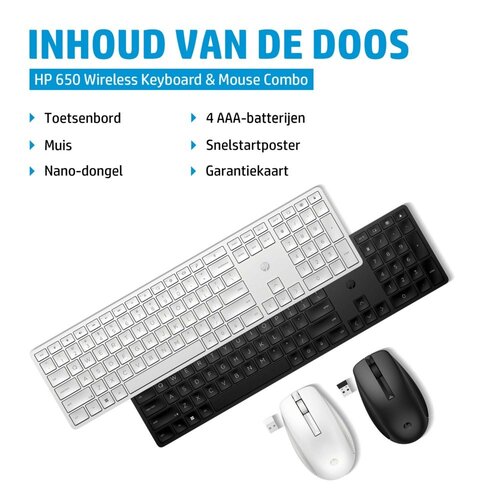 HyperX HP 650 draadloze toetsenbord- en muiscombinatie (Qwerty EU)