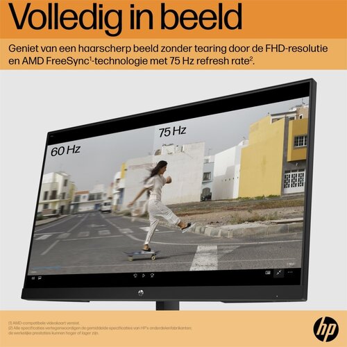 Hewlett Packard MON HP V27i 27Inch G5 IPS Zwart 75HZ DisplayPort, HDMI, VGA