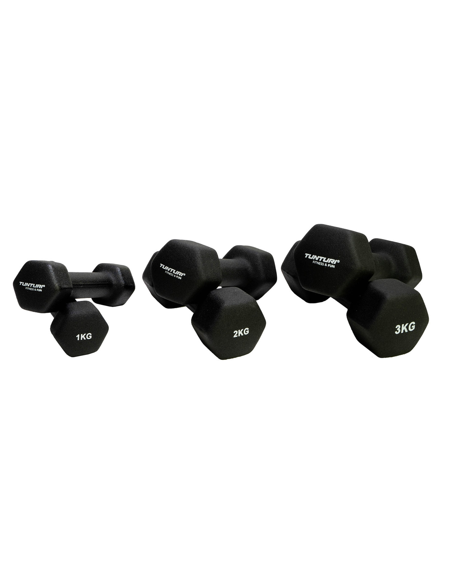 Tunturi Tunturi Neoprene Dumbellset 3Prs+Stand