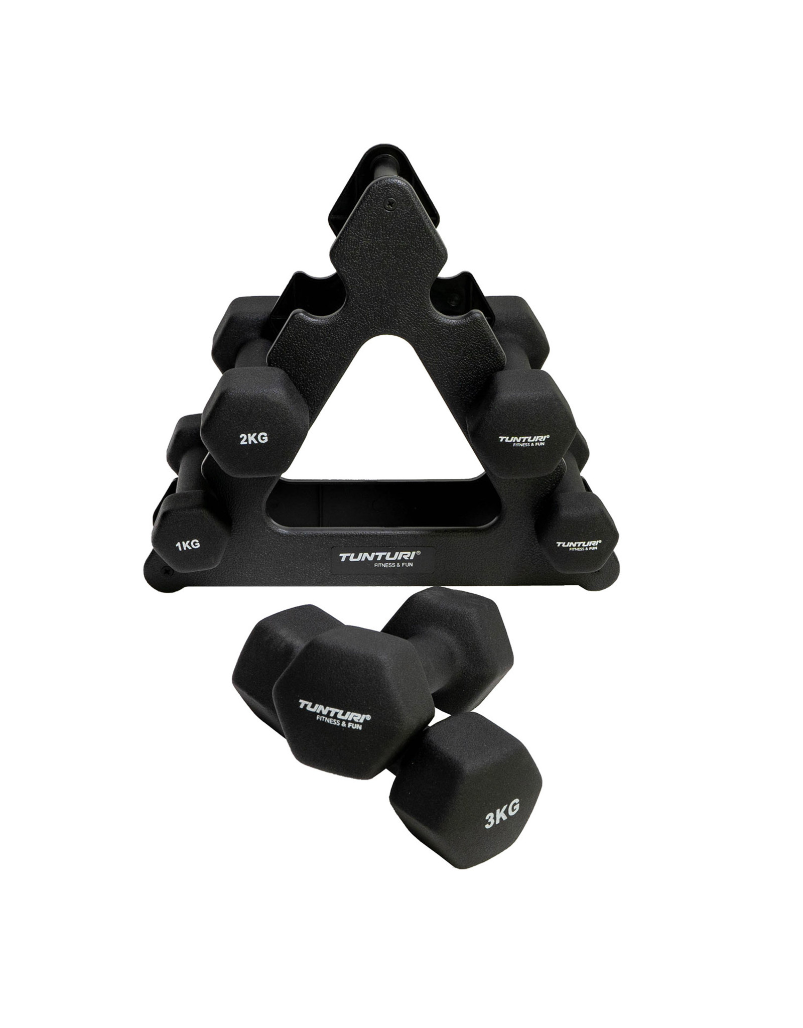 Tunturi Tunturi Neoprene Dumbellset 3Prs+Stand