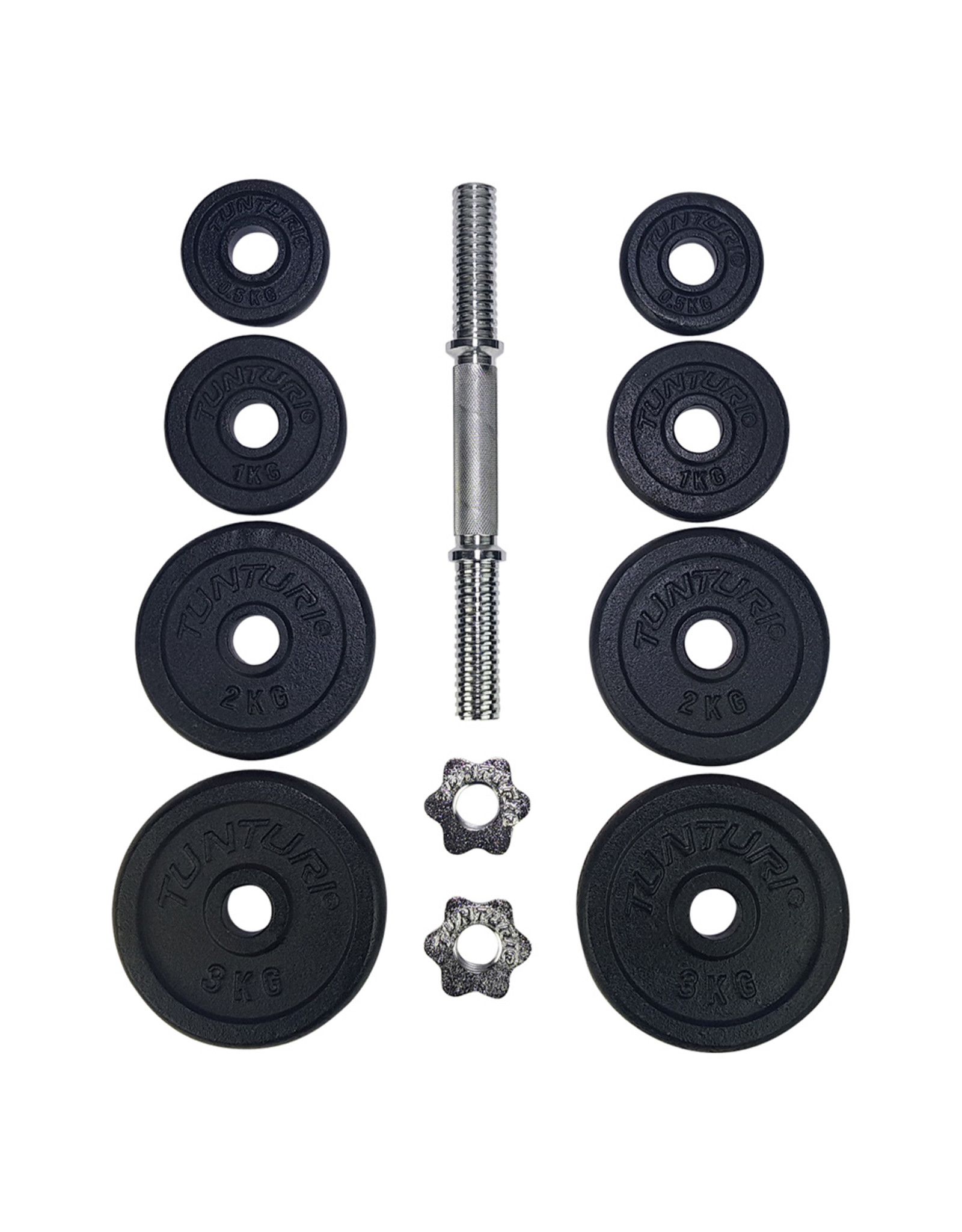 Tunturi Tunturi Dumbbellset 15kg, with 1 Bar Screw