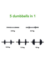 Tunturi Tunturi Dumbbellset 10kg, with 1 Bar Screw