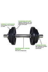 Tunturi Tunturi Dumbbellset 10kg, with 1 Bar Screw