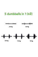 Tunturi Tunturi Dumbbellset 20kg, with 2 Bars Screw