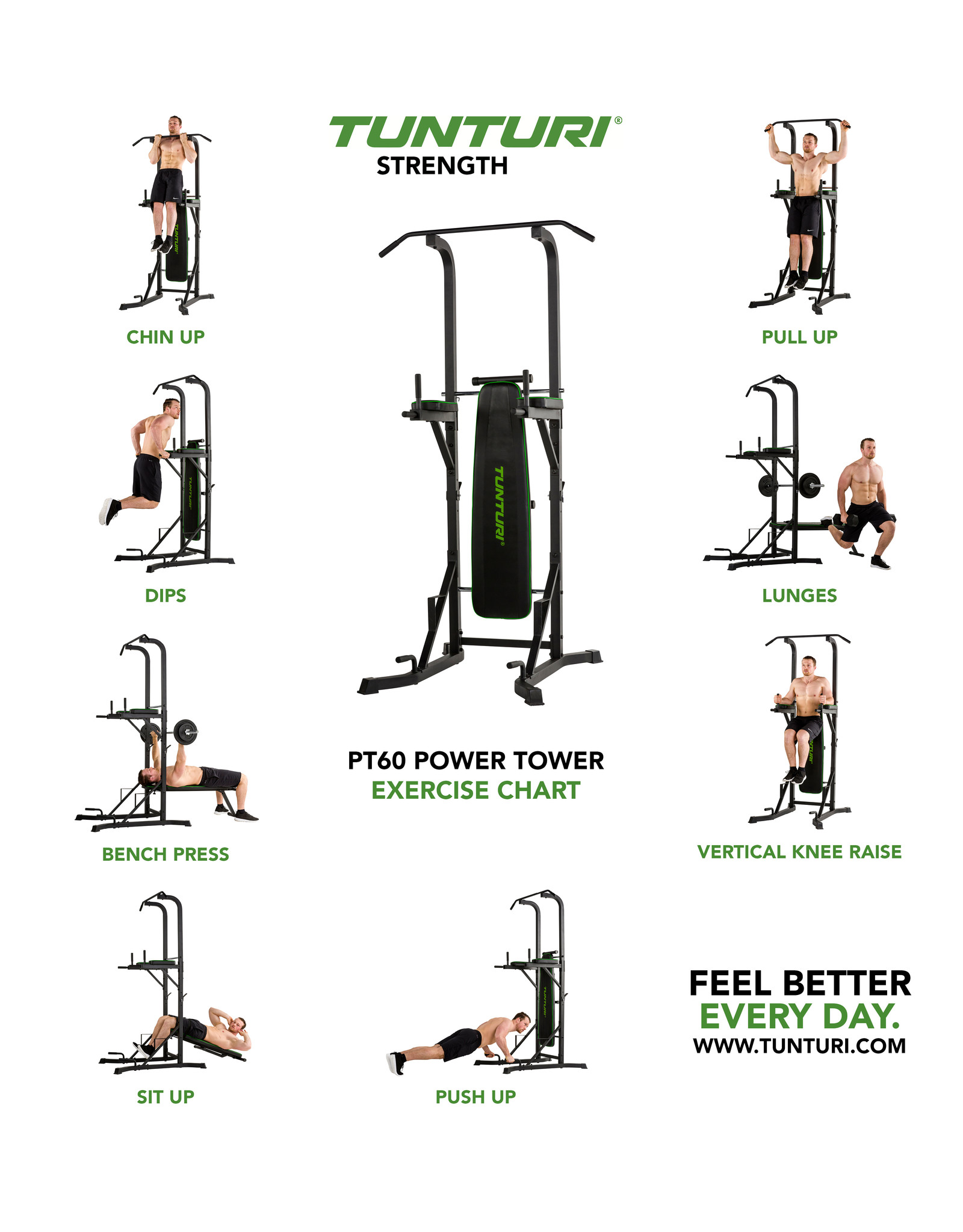 Power Tower PT60 - Pull up Station - Dip Station - Fitness Station -  Tunturi New Fitness B.V.